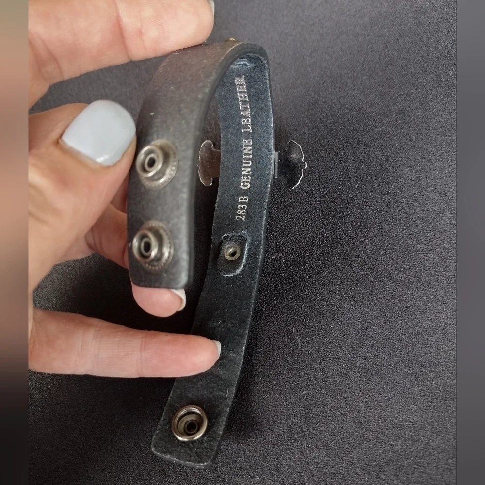 Genuine Leather Cross Cruficix Religious Bracelet